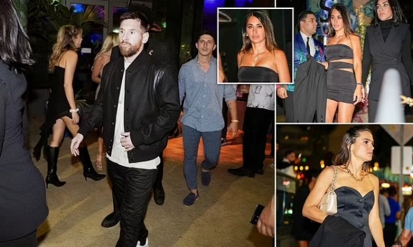 Messi cùng bà xã đi siêu xe 15 tỷ đi ăn tối, vệ sĩ phải bảo vệ tới từng bước chân