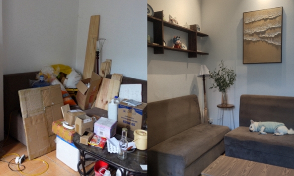 Cải tạo căn nhà tập thể 60m2 thành 'penthouse': Tự tay làm mọi thứ, chỉ tốn 3 triệu sửa phòng bếp và khách