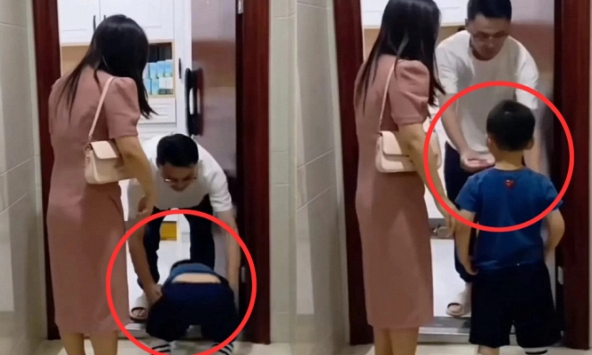 Mẹ bảo con trai quỳ khấu đầu cảm ơn ân nhân đã cứu mình suýt chết đuối, người đàn ông làm hành động khiến dân mạng khen hết lời