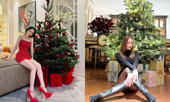 Màn 'flex' đã mắt của hai mỹ nhân Vbiz: Khoe nhà lộng lẫy trước Noel nhưng có một chi tiết 'cực hot' khiến netizen bị hút mắt