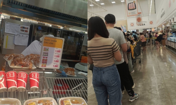 Món gà chiên nguyên con ở Emart Phan Huy Ích có gì đặc biệt mà phải xếp hàng cả giờ đồng hồ để mua?