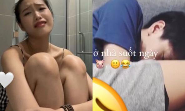 Doãn Hải My để lộ ảnh Đoàn Văn Hậu nằm ngủ co ro trên ghế sofa sau khi cưới, chuyện gì đây?