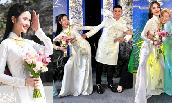 Chu Thanh Huyền 'xả vai' cô dâu hiền, tạo dáng cực lầy ở hậu trường đám hỏi với Quang Hải