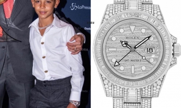 Cậu cả nhà Ronaldo nối gót cha, 10 tuổi đã đeo đồng hồ nạm đầy kim cương chục tỷ