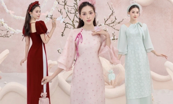 Hoa hậu Tiểu Vy khoe sắc vóc “vạn người mê” trong những tà áo dài cách tân Tết 2024