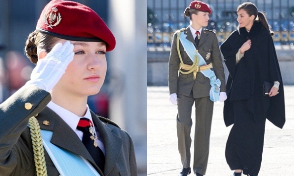 'Nàng công chúa xinh đẹp nhất châu Âu' xuất hiện đĩnh đạc trong bộ quân phục hoàng gia, lần đầu tiên trong đời tham dự sự kiện đặc biệt