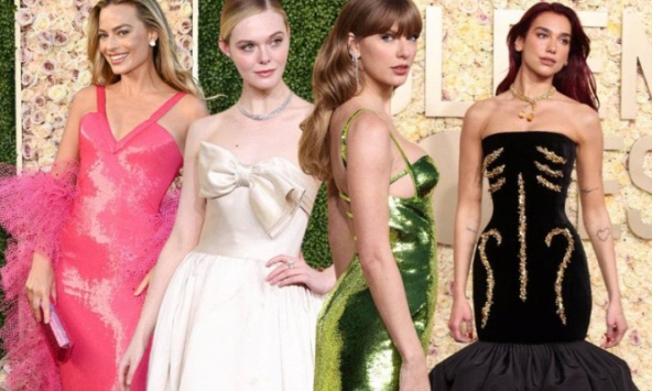 Dàn sao lộng lẫy trên thảm đỏ Golden Globes 2024: Taylor Swift hoá 'lục xà', Elle Fanning lên top trending vì đẹp như công chúa 