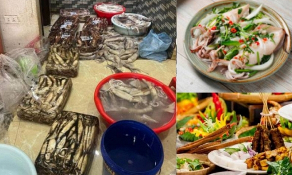 Hình ảnh mực đóng thành tảng đen xì, bày la liệt dưới sàn nhà khiến cư dân mạng hốt hoảng: 'Đằng sau những suất buffet 99k, 129k đây sao?'