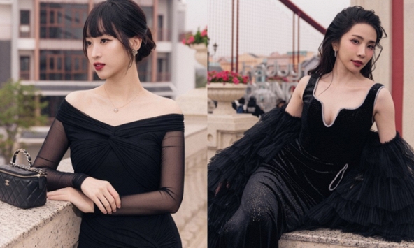 Hoa hậu Đỗ Mỹ Linh ngày càng gợi cảm sau sinh con, 'chị đẹp' Quỳnh Nga lấp ló thềm ngực tại show thời trang