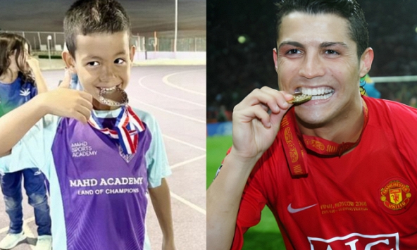 Quý tử 6 tuổi của Ronaldo xuất sắc giành huy chương thể thao đầu tiên, hé lộ ngôi trường cực xịn cậu đang theo học