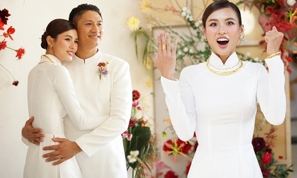 Ảnh 'full HD' lễ vu quy Cao Thiên Trang: Cô dâu hào hứng khoe sính lễ, chi tiết hé lộ mối quan hệ với mẹ chồng gây chú ý