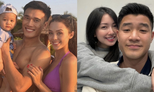 Bùi Tiến Dũng hạnh phúc bên vợ mẫu Tây và quý tử, ẩn ý luôn chuyện vợ chồng Đức Chinh có tin vui