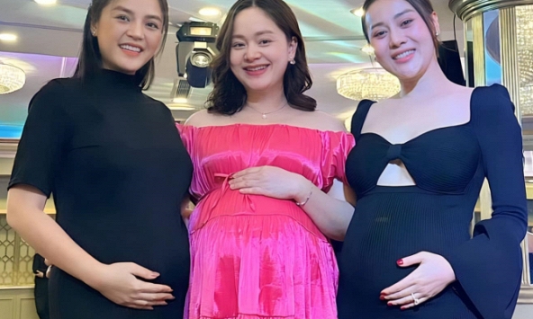 Hội mẹ bầu Vbiz Phương Oanh - Thu Quỳnh - Lan Phương chung khung hình, nhan sắc thế nào mà khiến dân tình xuýt xoa?