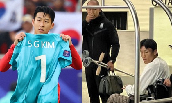 Asian Cup 2023: Tuyển thủ Hàn Quốc chấn thương phải đi xe lăn ra sân bay về nước, Son Heung-min làm một điều xúc động