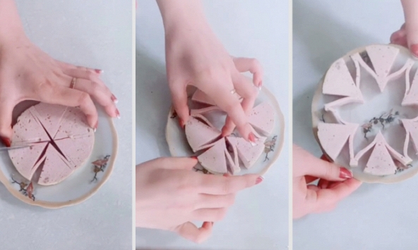 Cách cắt giò bày Tết khiến dân mạng không ngừng tranh cãi: Gắp 1 miếng là được cả đĩa?