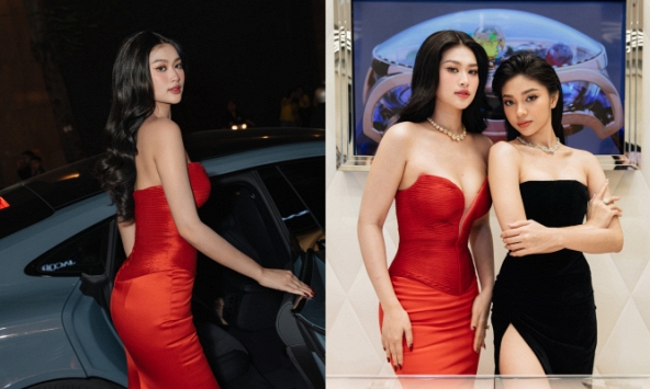 Hoa hậu Thiên Ân, á hậu Minh Kiên đọ vẻ gợi cảm