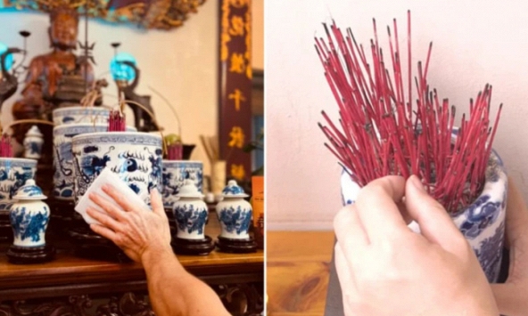 Tỉa chân nhang trước hay sau khi cúng ông Công ông Táo?