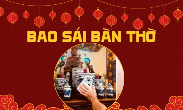 3 bước bao sái bàn thờ chuẩn phong thủy, làm đúng cả năm may mắn, tài lộc vô biên