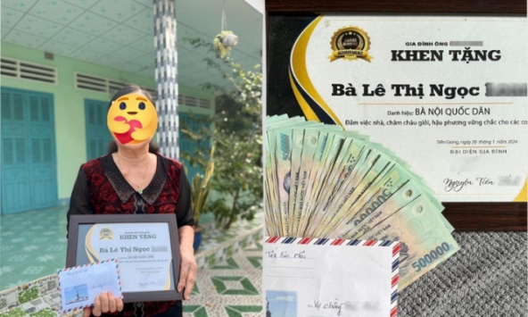 Nàng dâu 'chơi lớn' thưởng Tết cho mẹ chồng kèm bằng khen nhưng ai cũng thấy có điều không ổn