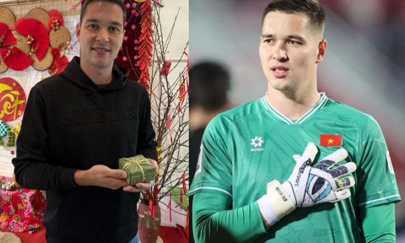 Thủ môn Nguyễn Filip gây sốt khi lần đầu gói bánh chưng ăn tết Việt, thành quả thế nào đây