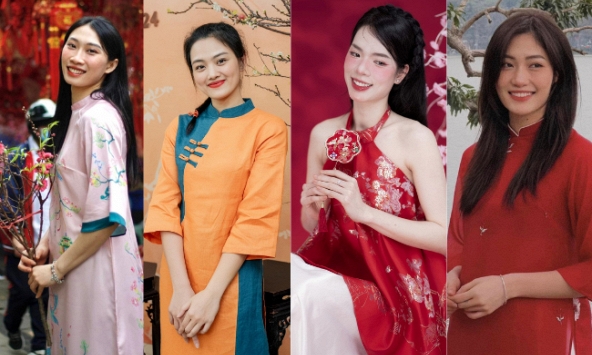 Dàn hoa khôi bóng chuyền Việt Nam đọ sắc khi diện áo dài ngày tết, nhan sắc không đùa được đâu