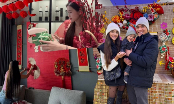 Tết của các 'nóc nhà' cầu thủ: Người thảnh thơi sang chảnh trong căn hộ view triệu đô, người tất bật chăm con than 'Tết xa phết'