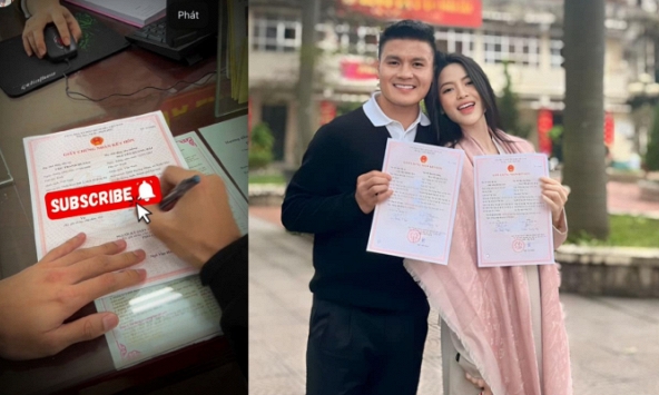 Khoảnh khắc Quang Hải điềm tĩnh kí vào giấy chứng nhận kết hôn cùng Chu Thanh Huyền, năm sinh của cô dâu gây chú ý