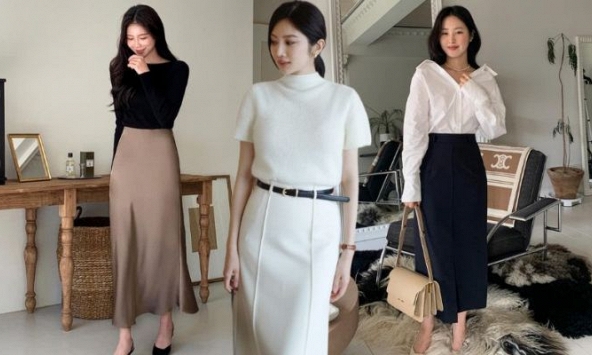4 cách phối đồ với chân váy suông giúp chị em mặc đẹp xuyên Tết