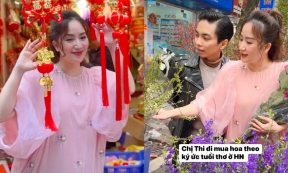 Khánh Thi rạng rỡ sau thời gian đau ốm, cùng Phan Hiển sắm tết mà như 'mang cả Hà Nội về' Sài Gòn