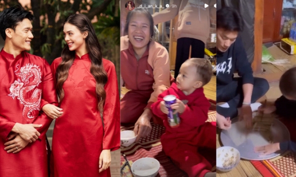 Không son phấn, vợ Tây của Tiến Dũng ghi điểm tuyệt đối khi về quê chồng ăn tết: Đăng toàn ảnh bố mẹ chồng, còn biết hát ru con