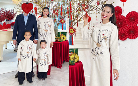 Phạm Hương check-in 'chanh sả' đón Tết tại Mỹ, hiếm hoi cho ông xã kín tiếng 'lên sóng'