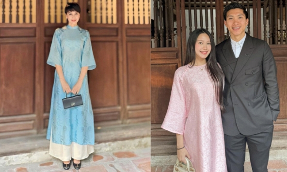 Mẹ vợ trẻ đẹp cùng Văn Hậu và Hải My du xuân, nhan sắc còn thu hút hơn con gái là Top 10 Hoa hậu Việt Nam