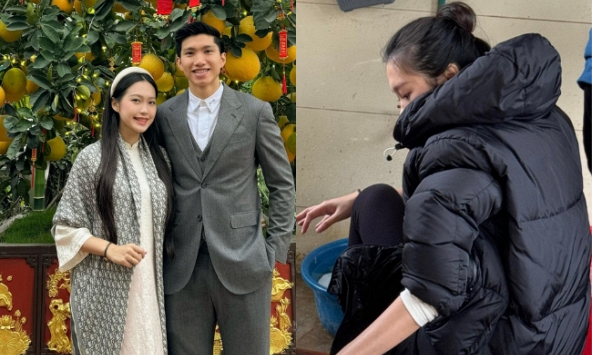 Thoát vai tiểu thư Hà thành, Doãn Hải My về quê Đoàn Văn Hậu là thành ngay dâu đảm, tết rửa bát vẫn là “đơn giản”