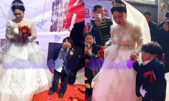 Mặc kệ ngoại hình 'xấu xí' của chú rể, cô dâu khẳng định: 'Tôi yêu anh ấy từ cái nhìn đầu tiên'