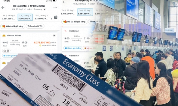 Giá vé máy bay sau Tết vẫn 'dựng đứng', vài chặng hết sạch vé: Nhiều người còn ở quê chờ... hạ giá