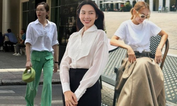 4 mẫu áo trắng giúp các mỹ nhân Việt mặc đẹp từ mùa xuân sang hè