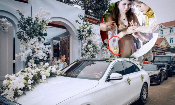 Đám cưới hot ở Diễn Châu Nghệ An: dàn siêu xe trăm tỷ, vàng đựng trong túi bóng, thân thế cô dâu chú rể mới 'đáng nể'