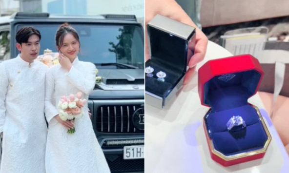 Đám cưới 'trĩu nặng' vàng, kim cương và tiền đô hot nhất lúc này, danh tính cô dâu số hưởng chẳng ai xa lạ!