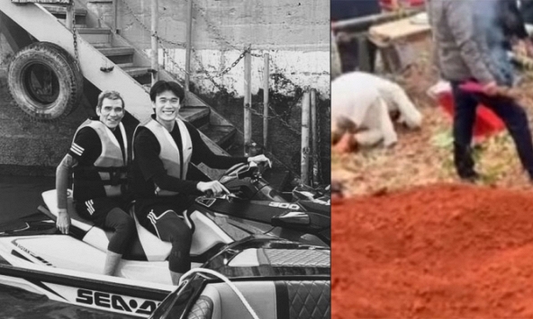 Xót xa khoảnh khắc thủ môn Bùi Tiến Dũng đi chân đất, quỳ gối lạy bố lần cuối 