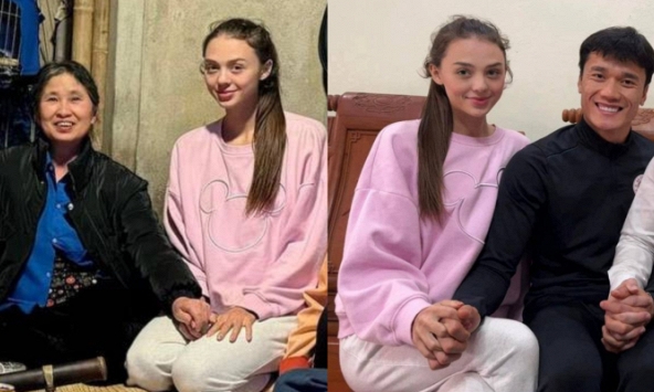 Vợ Tây của Bùi Tiến Dũng giản dị về Thanh Hóa, xúc động khi xem lại bức ảnh cuối cùng của gia đình cùng bố chồng