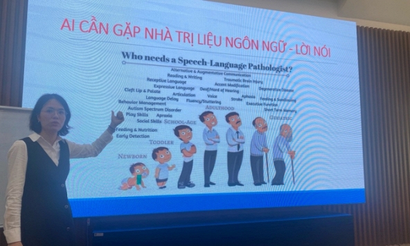 Bóng hồng ngôn ngữ học ở Khoa Trị liệu Ngôn ngữ Bệnh viện Nhi Trung ương