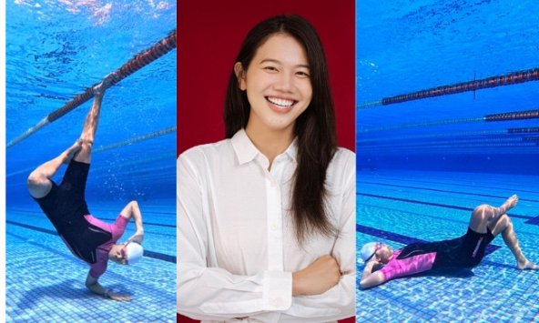 Vừa 'flex' ảnh bơi sông Hồng, Ánh Viên lại tạo dáng độc lạ dưới nước khiến dân tình không thể tin nổi