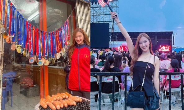 Cô gái bán lạp xưởng gây xôn xao khi treo 51 tấm huy chương trước cửa nhà, thì ra là hotgirl nhảy cầu