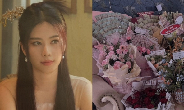 'Trò lố' của Nam Em với khán giả tặng hoa tiền