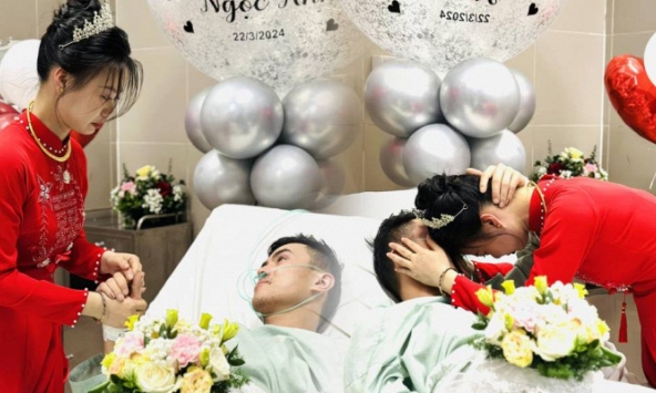 Chú rể ở Lạng Sơn nhập viện nguy kịch, cô dâu mắt đỏ hoe trao nhẫn cưới khiến y bác sĩ rớt nước mắt