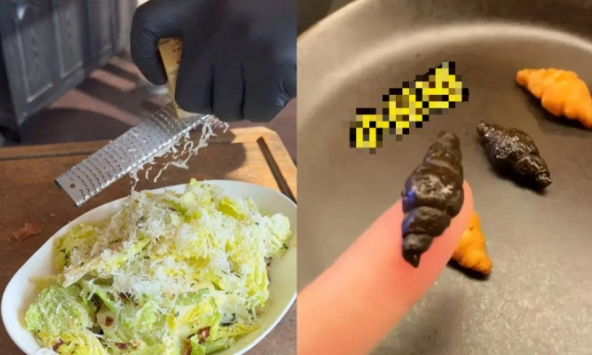 'Cơm nhà giàu' Thượng Hải gây tranh cãi với giá như trên trời: Có gì trong món salad hơn 700.000 đồng và đĩa bánh sừng bò bé như ngón tay?