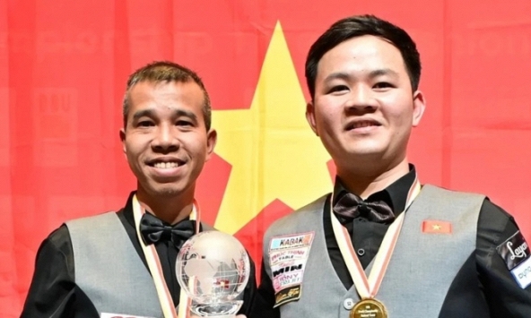 Việt Nam giành chức vô địch billiard carom 3 băng đồng đội thế giới
