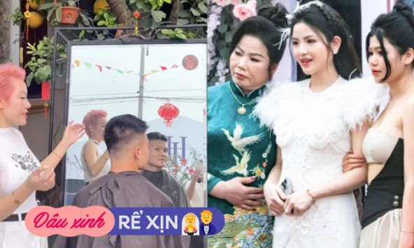 Quang Hải cắt tóc để mai làm chú rể ngay trong sân nhà, Thanh Huyền tất bật đãi tiệc nhưng vẫn ghé vào nói 1 câu!