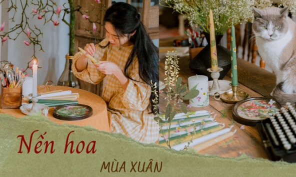 Thú vui độc lạ làm nến bằng hoa để trang trí nhà cửa của mẹ Việt ở Đức