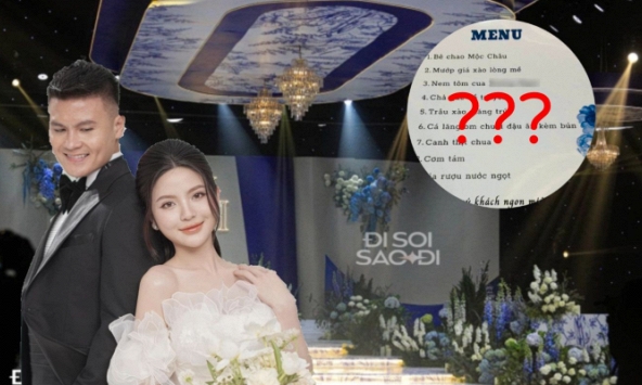 Dân mạng thắc mắc sao tiệc cưới Quang Hải - Chu Thanh Huyền ít món thế, lại còn thiếu thịt gà và xôi: Lý do thật sự là gì?